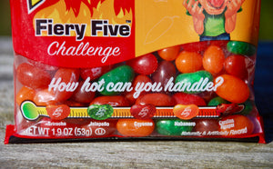 Jelly Belly Bean Boozled Fiery Five Bag Close Up - Super Hot Sauces